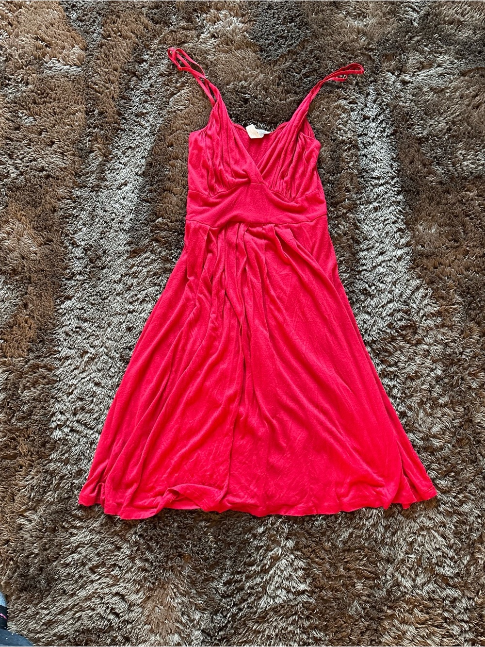 Red Sleeveless V-Neck Summer Dress